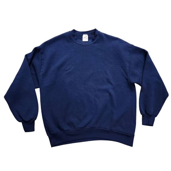 90s JERZEES Grid Tag MADE IN USA  Sweatshirt size men's XL Blue cotton blend - Picture 1 of 8